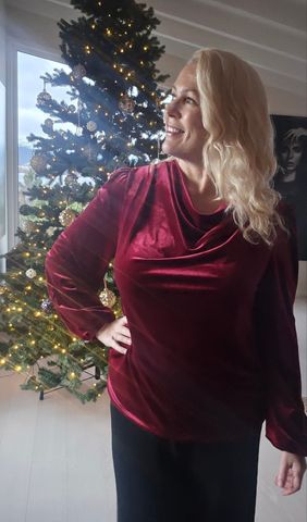 Hovedbilde Velvet Drape Blouse - Bordeaux 