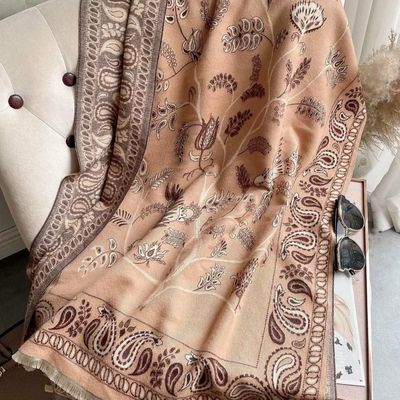 Hovedbilde Paloma Scarf (F09-A) - Peach & Beige