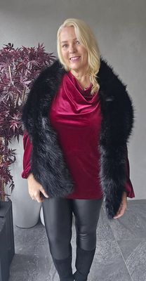 Hovedbilde SECRET FUR STOLA – 180 cm - black