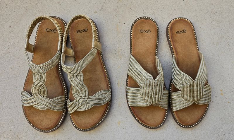 EXE SANDALS ( ZF1982-F6 ) - EMBROIDERY GOLD m/stropp - kun 36, 37