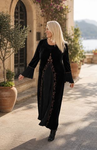 Hovedbilde ALVA VELVET DRESS - black - 1 oktober levering