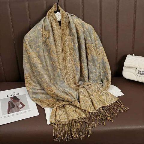 Hovedbilde Indira Scarf (F60-A) - Taupe & Gold