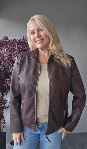 Hovedbilde Allegra Faux Leather Jacket - dark brown - slutt ...
