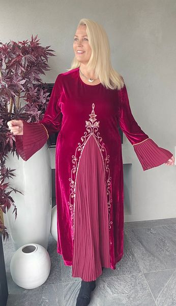 ALVA VELVET DRESS - Bordeaux - 1 oktober levering