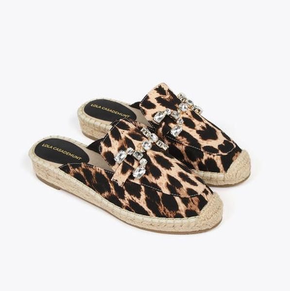 Flat animal print espadrilles with rhinestone detail ( LS2505033, strt. 37,38,39