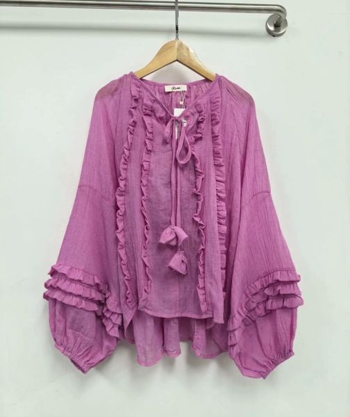 ROSALINE BLOUSE (G002) ONE SIZE - Fuschia - ca 25. august levering