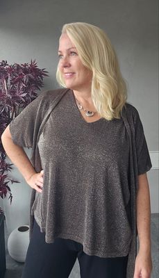 Hovedbilde SOLENA LUREX CARDIGAN ( dp13034 ) - chocolate