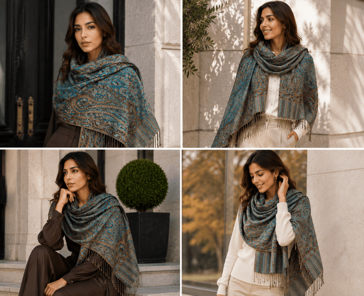 Nayara Scarf (U01-D) - Chocolate & Brown