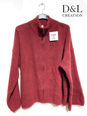 Hovedbilde EIRA ZIP KNIT CARDIGAN (ssh80055 ) - dark red