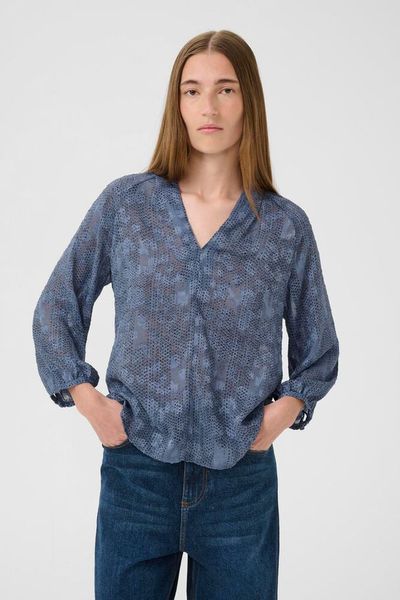 Addison Blouse - In Wear - Dotted Surface Blue