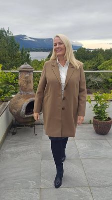 Hovedbilde AVA LONG BLAZER - camel - ca.10 oktober