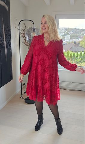 Hovedbilde  Thalia V-Neck Lace Dress ( short )  - red - ...