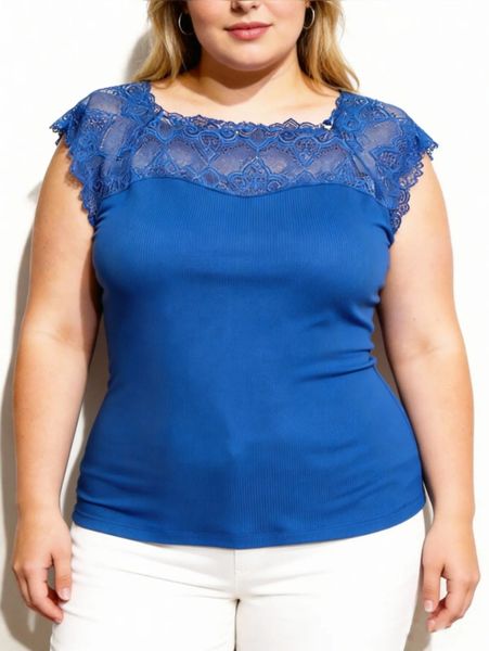 FEMME LACE TOP (BSQ6290)&nbsp;- royal blue