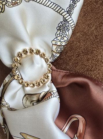 Hovedbilde SKJERFRING MED RHINESTONES - kobber /gull