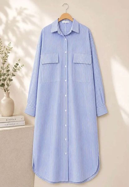 Carolina Shirt Dress (9607-3236) - Light Blue - ca.25 august levering