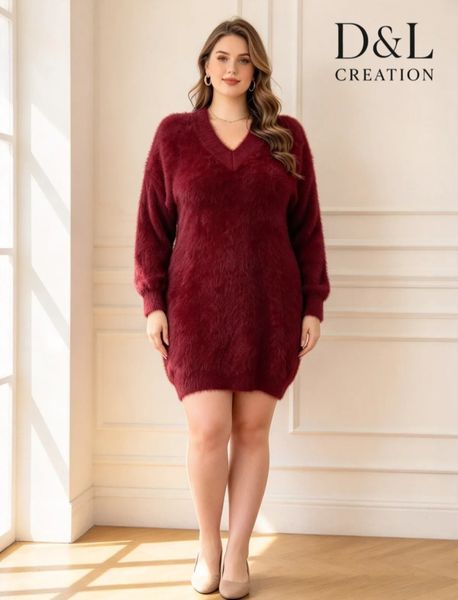 NORA SOFT KNIT DRESS ( dvc9013 ) - burgundy