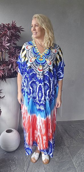 AMARIS KAFTAN – BLUE & RED