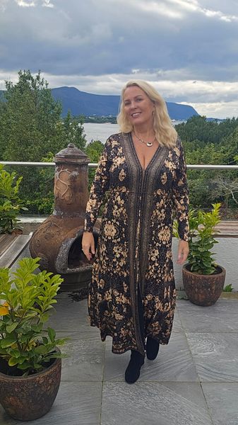 Lauren Long Dress - black/gold - ca.15 sept. levering