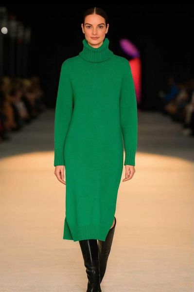 MIRA KNIT DRESS - Green - (6001-2012) - LEVERING CA. 25 august