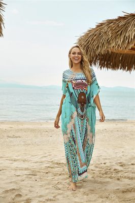 Hovedbilde Santorini Kaftan – Soft Sea Green 