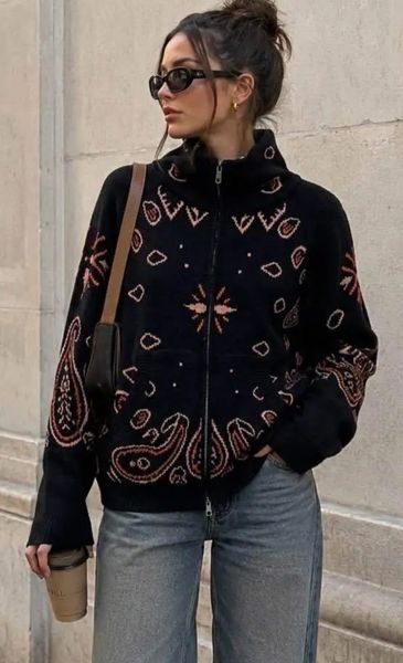 TINDRA CARDIGAN ( lu2530-2006 ) - black ( orange ) - levering ca. 16 okt