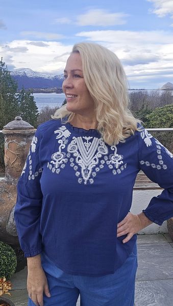 RAVELLO BLOUSE (br39) – NAVY