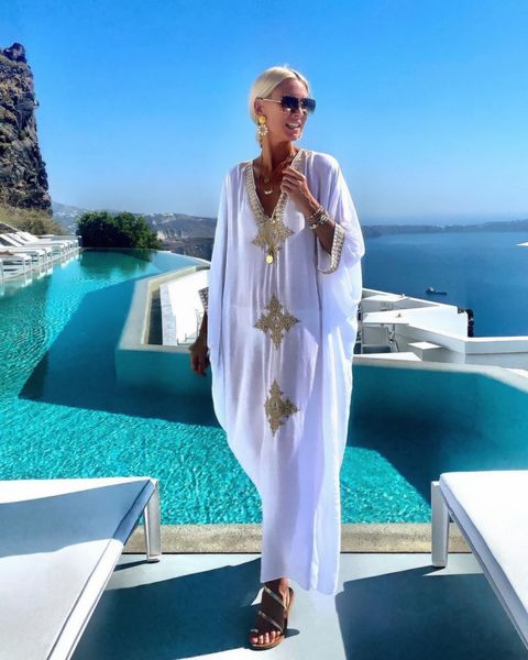 THALASSA KAFTAN – WHITE & GOLD 