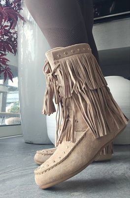 Hovedbilde TALLULAH FRINGE BOOTS ( 52219 ) - kakhi ( beige ) ...