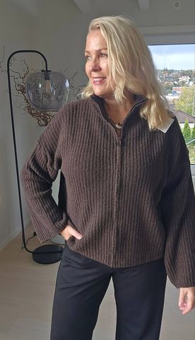 Hovedbilde EIRA ZIP KNIT CARDIGAN (ssh80055 )- chocolat