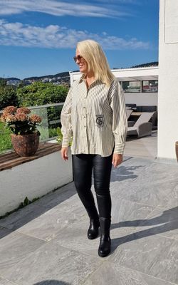 Hovedbilde TREVOR SHIRT  ( 26610 ) - Gomaye - offwhite/sort ...