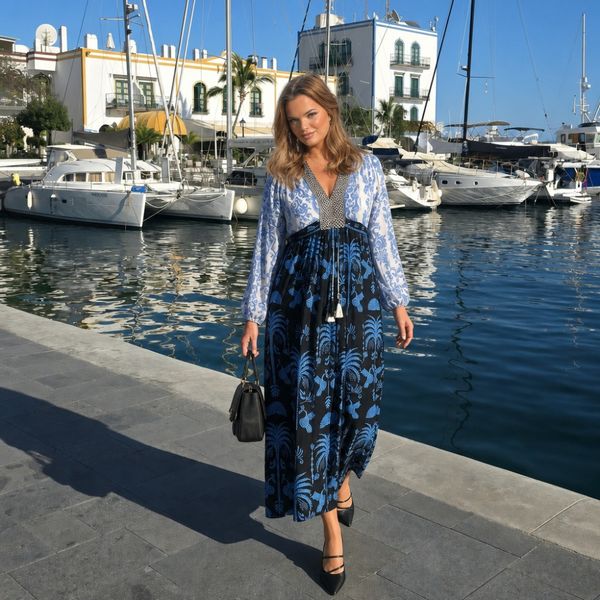 GABRIELLA DRESS –  blue/black - levering ca. 1 juni