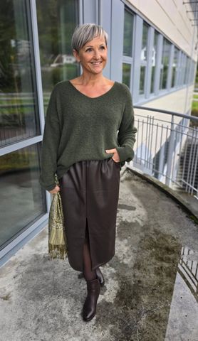 Hovedbilde TALIA V-NECK KNIT (NY9185) - Kaki 