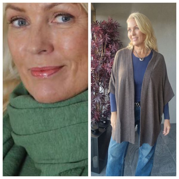 Cardigan Extra Wide (8018) - one size - grasshopper - By Basic - 1 stk