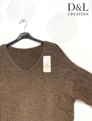 Hovedbilde TALIA V-NECK KNIT (NY9185) - Chocolate- CA.19 ...