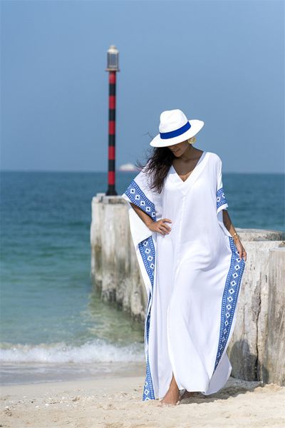 KEFALONIA KAFTAN – WHITE & BLUE 