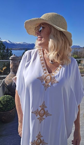 THALASSA KAFTAN – WHITE & GOLD 
