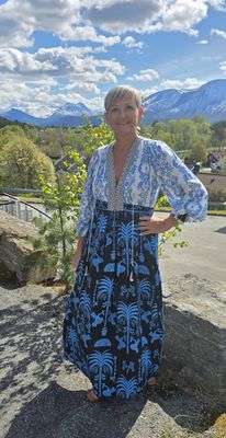 Hovedbilde GABRIELLA DRESS –  blue/black - levering ...