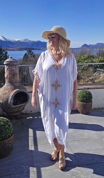 THALASSA KAFTAN – WHITE & GOLD 