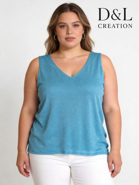 ALESSIA LUREX TOP ( dp13016 ) - turquoise 