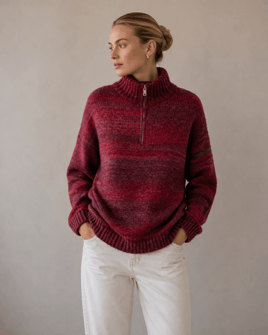 Hovedbilde VILDA ZIP KNIT (RM6002) ONE SIZE - Dark Red  - ca ...