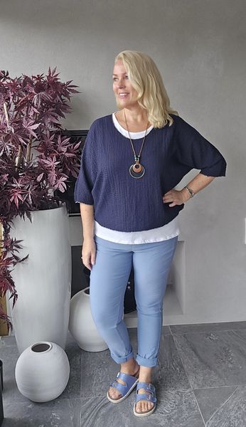 ELINA LAYER TOP ( ff26090 ) – NAVY BLUE