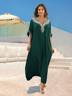 Hovedbilde Ronda Kaftan – Green & Ivory 