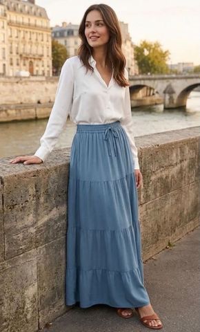 Hovedbilde BELLE MAXI SKIRT (RF173) - Blue - ca 25. august ...
