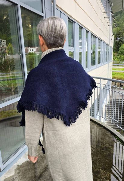 Mirelle Fringe Scarf (F51-C) - Navy