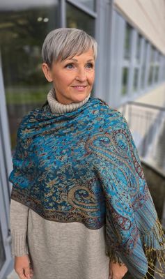 Hovedbilde Nayara Scarf (U01-D) - Chocolate & Blue